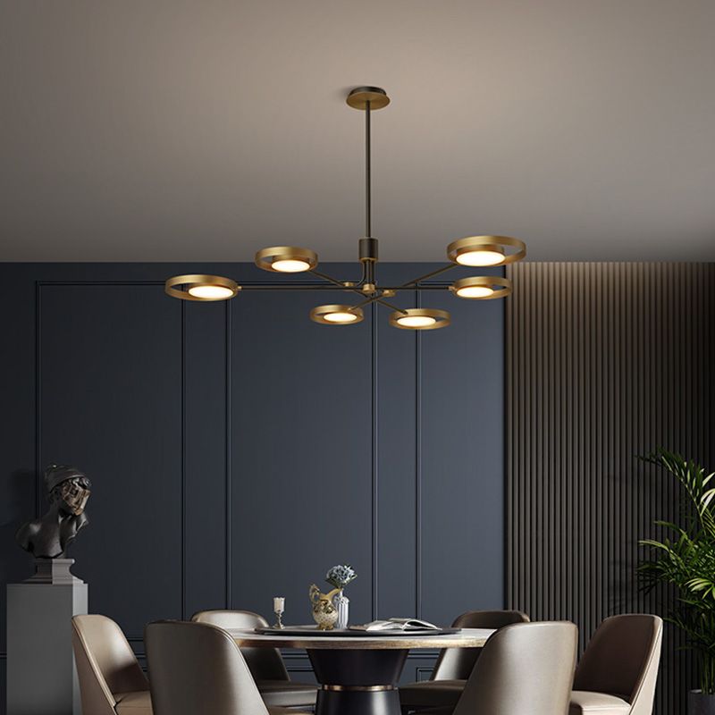 Metal Postmodern Chandelier LED Hanging Light for Living Room Dinning Room