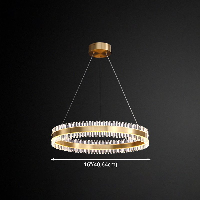 Contemporary Interlace Rings Chandelier Lights Metal Hanging Pendant Light for Living Room