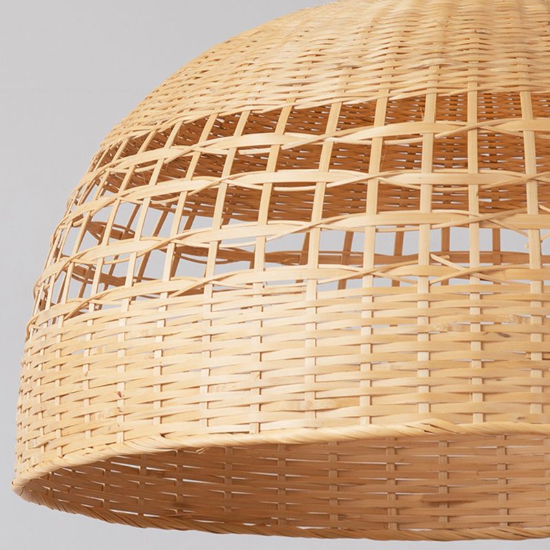 Schüsselform hängen hängende Beleuchtung moderner Stil Bambus 1 Licht Anhängerlampe für Teehaus