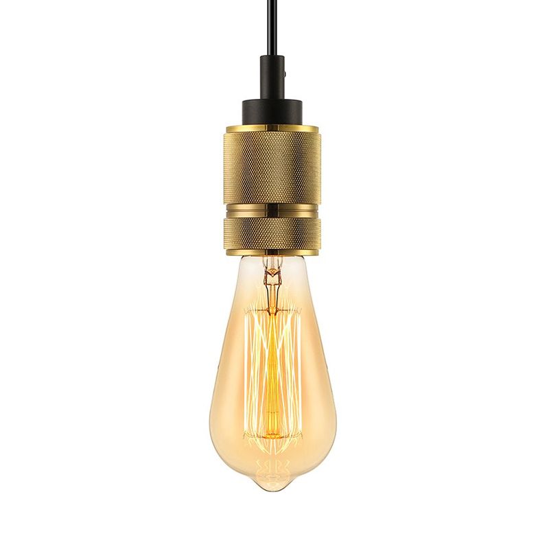 1 lampe à suspension en métal de tête Vintage Vintage Golden Exposed Balb Bedroom Mini plafond Aménagement