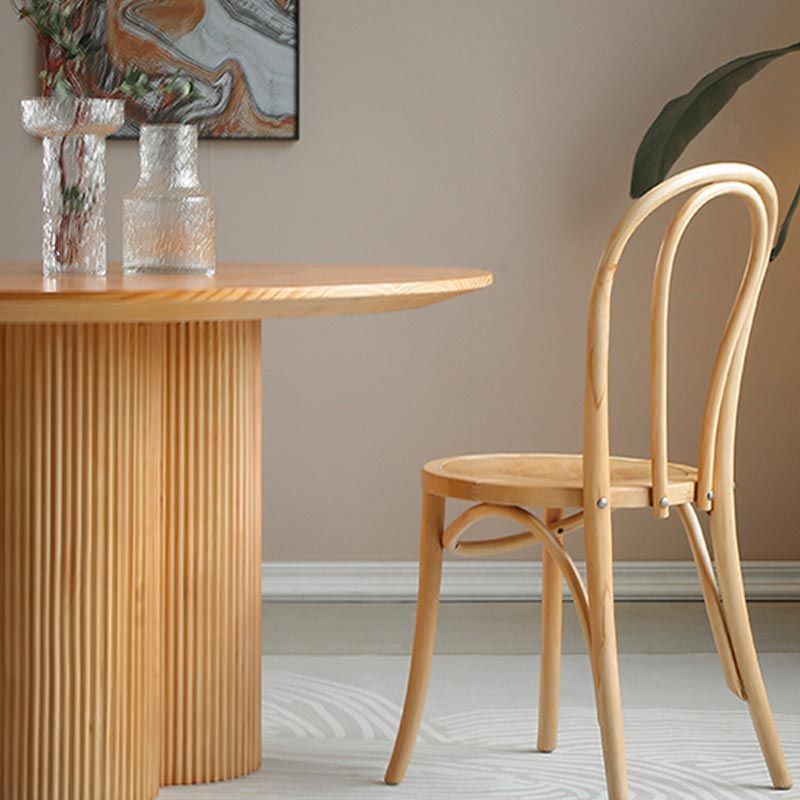 Modern Brown Wood Dining Table Round Dining Table for Kitchen