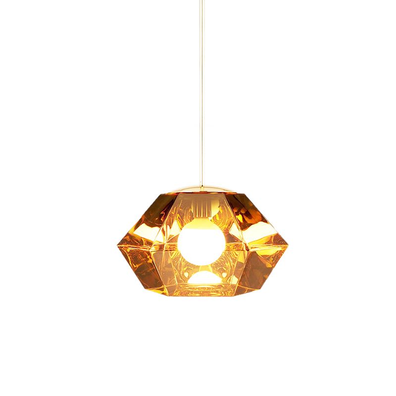 Diamond Anhänger Beleuchtung postmodernes Glas 1 Licht klar/bernsteinfarben