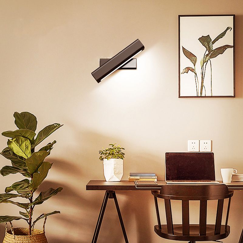 Square Shade Metal Wall Sconce Modern 1-Light Wall Mount Lighting