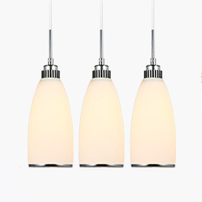 Minimaliste 3 lumières Pendante Bell Glass Shade Suspension Lampe pour salle à manger