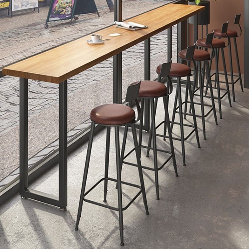Industrial Style Bar Table Solid Wood Rectangle Bistro Bar Desk