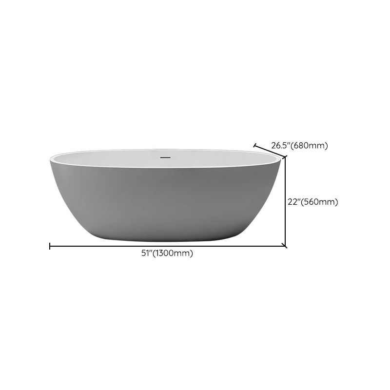 Antique Finish Oval Bathtub Freestanding Soaking Modern Bath Tub