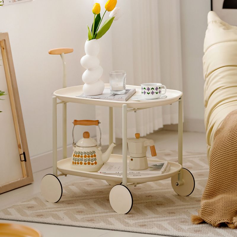 Contemporary Metal Side Table Oval Top Sofa Side Accent Table