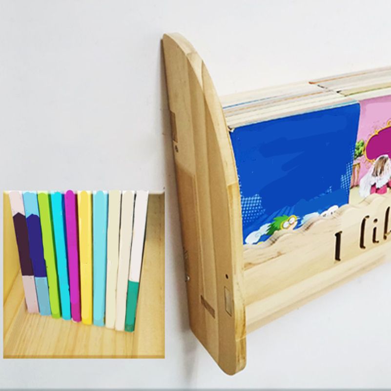 Floating Wooden Shelf Bookcase Modern & Contemporary Bookshelf