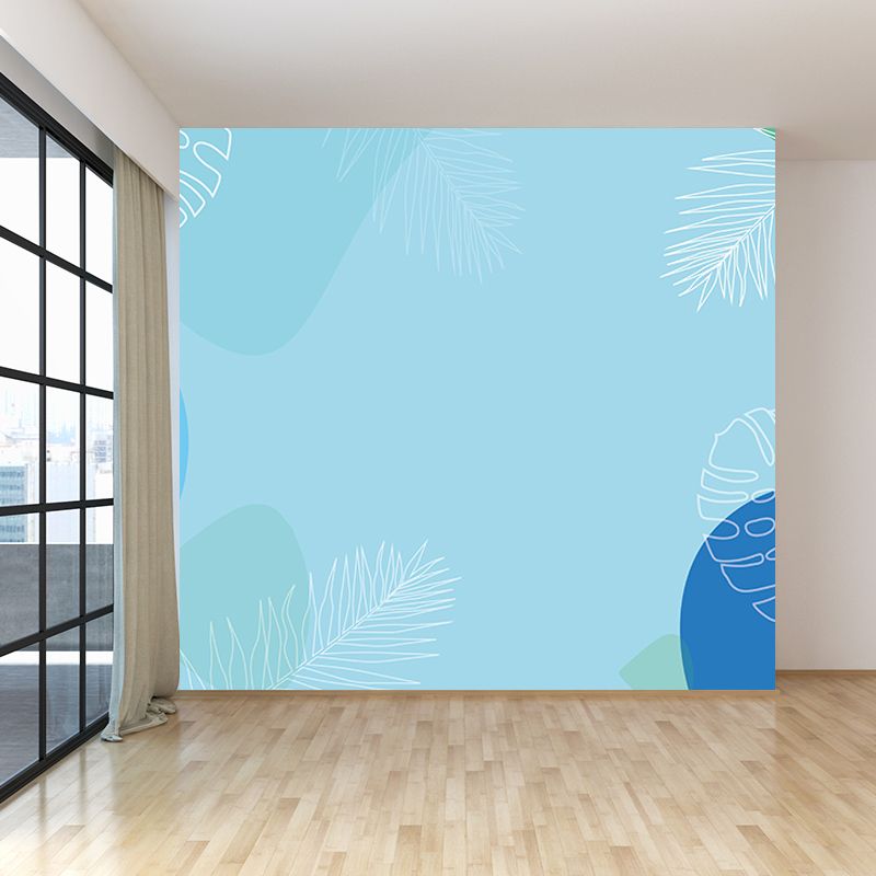 Stain Resistant Tropical Plants Mural Tropical Style for Sitting Room