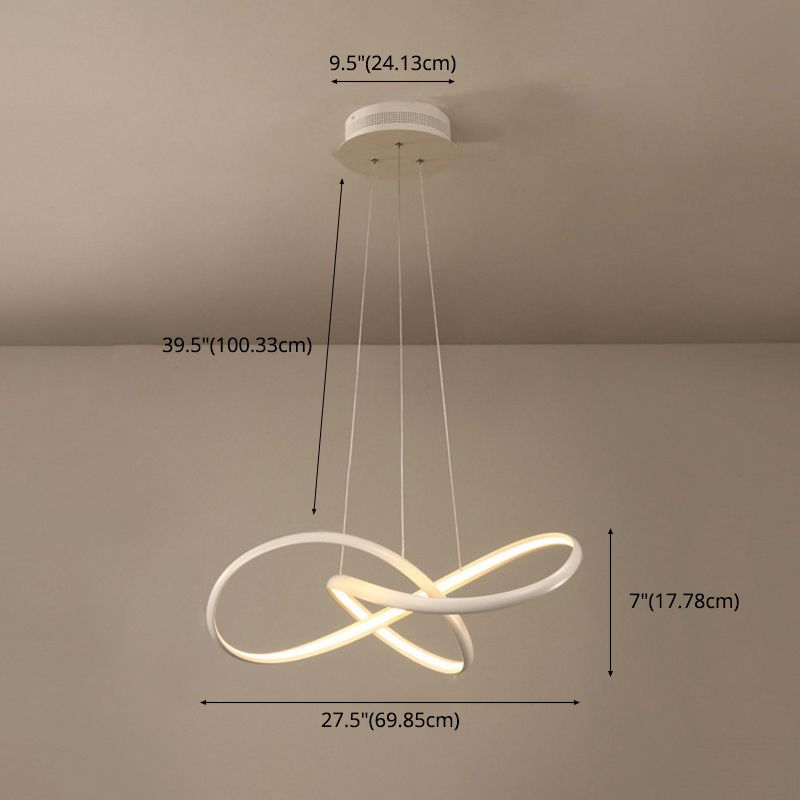 Modern Minimalist LED Pendant Light Aluminium Linear Hanging Lamp with Silicone Shade
