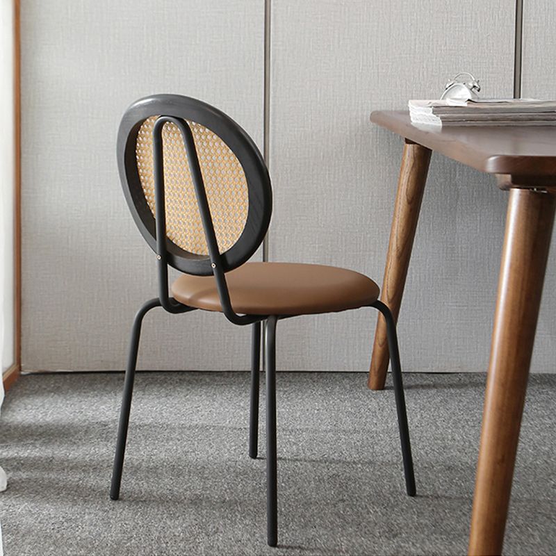 Contemporary Dining Side Chair PU Leather Stacking Side Chair