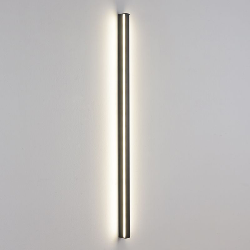 Metal Linear Shape Wall Lighting Modern Style 1 Light Wall Mounted Light Fixture in Black