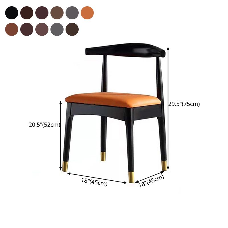 Silla lateral interior escandinava Silla de comedor tapizada con respaldo abierto de madera