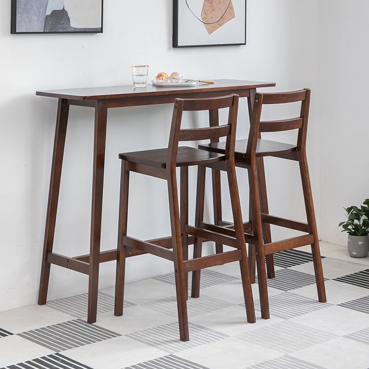 Solid Wood Counter Height Dining Table Contemporary Rectangle Bar Table
