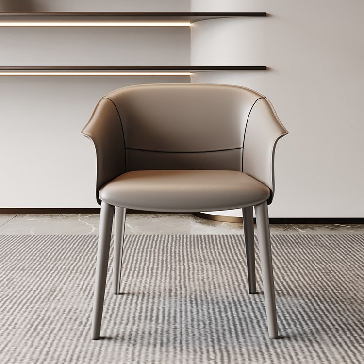 Chaise de salle à manger contemporaine en métal, finition métallique, chaise de salle à manger à dossier solide