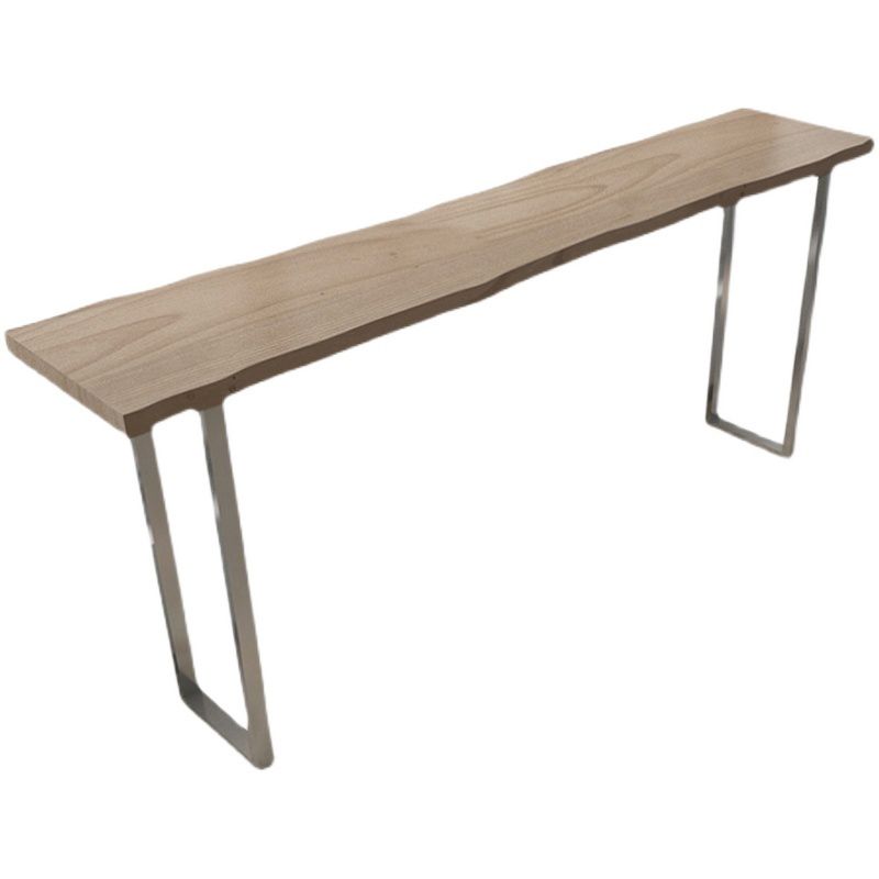 Modern Rectangle Solid Wood Bar Table Set 1/5 Pieces Counter Table with Backless Stools