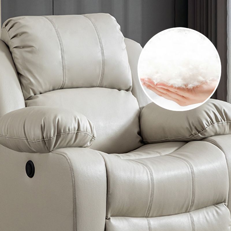 Contemporary Power-Push Botton Recliner Chair Genuine Leather Recliner