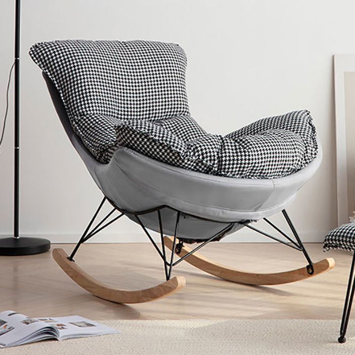 Modern Rocking Chair Solid Color Indoor Rocker Chair with Dark Legs