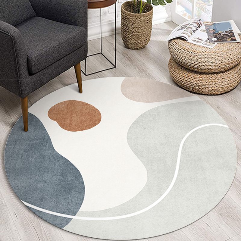 Brown Modern Carpet Polyester Color Piece Area Carpet Washable Carpet for Living Room