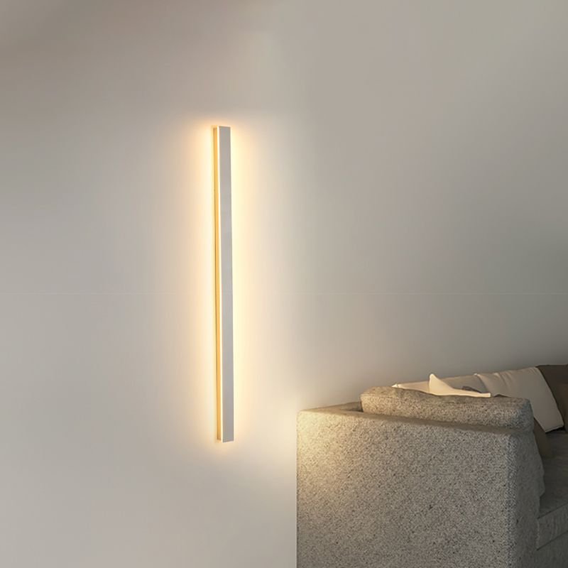 Modern Simple Simple Stile Linear Wall Sconce Metal 1 Sconces Light in White Finish