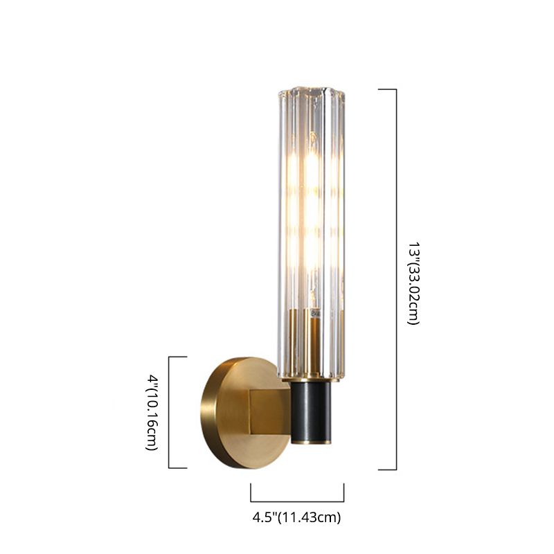 Ultra-modern Cylinder Wall Mount Lighting Clear Glass Wall Mounted Light Fixture for Living Room