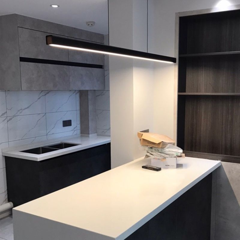 LED Simple Hanging Light Modern Rectangle Pendant Lamp Fixture for Dining Room