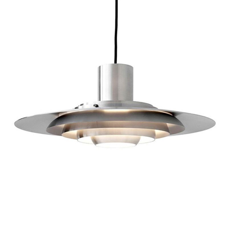 Postmodern Metal Tiers Design Single Bulb Pendant Light for Bedroom Dining Room