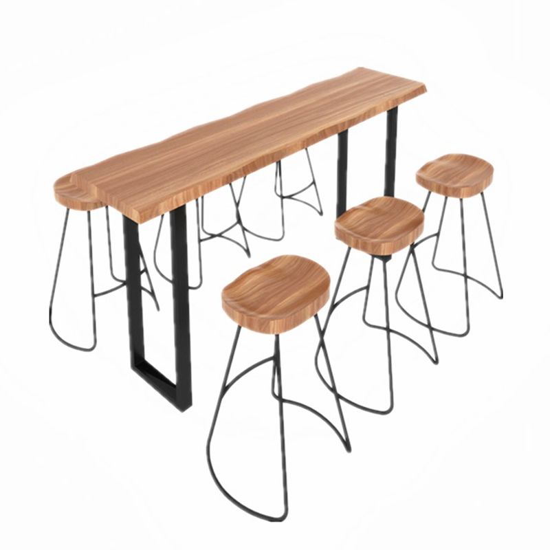 Industrial Style Rectangle Bar Table Solid Wood Bar-Height Bar Dining Table