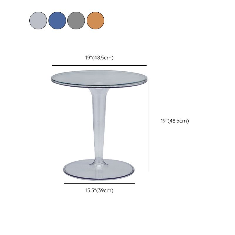 Plastic Round Side End Table 19.09" Wide Pedestal Sofa Side Accent Table
