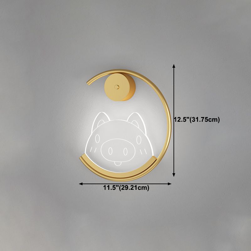 Stile per bambini a forma unica luci da parete in metallo lampade montate