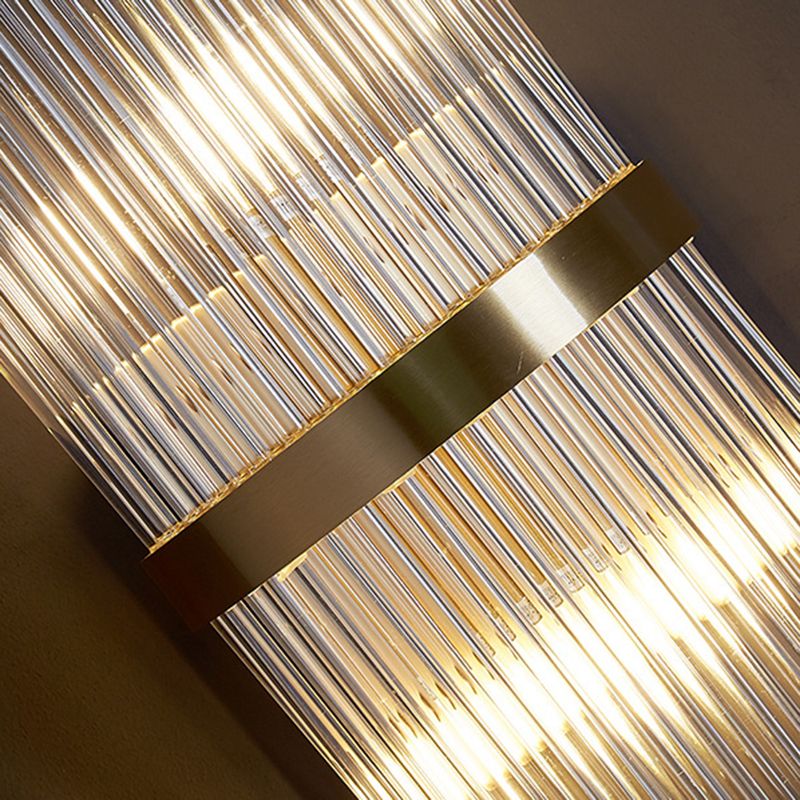 2-Light Geometric Wall Lamp Modern Crystal Sconce Light for Living Room