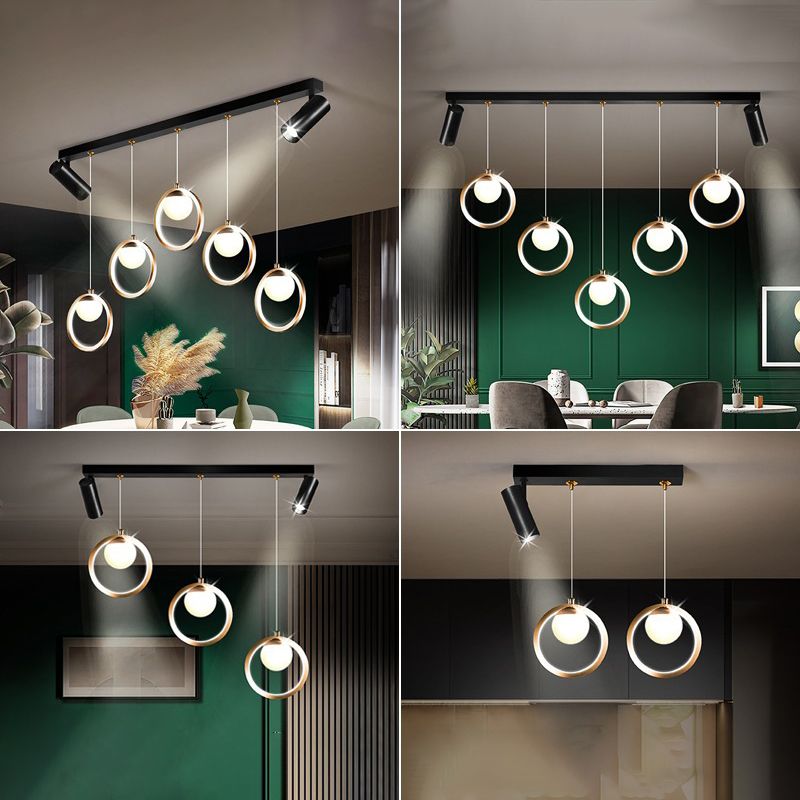 Linear Metal LED Island Light Fixture New Modern Spotlight Ceiling Pendant Light for Dining Room