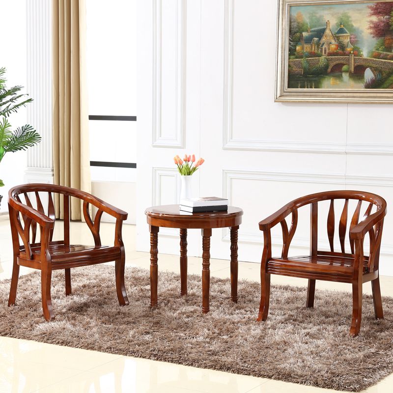 Traditional Style Dining Chair Solid Wood Dining Arm Chair for Hotel