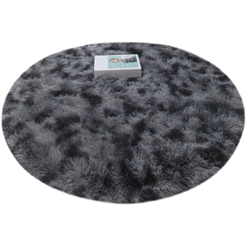 Round Solid Carpet Polyester Modern Indoor Rug Non-Slip Backing Shag Area Carpet for Living Room