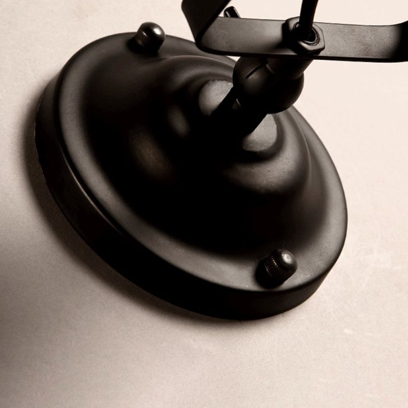 1 Light Geometric Industrial Metal Wall Lighting Fixtures in Black