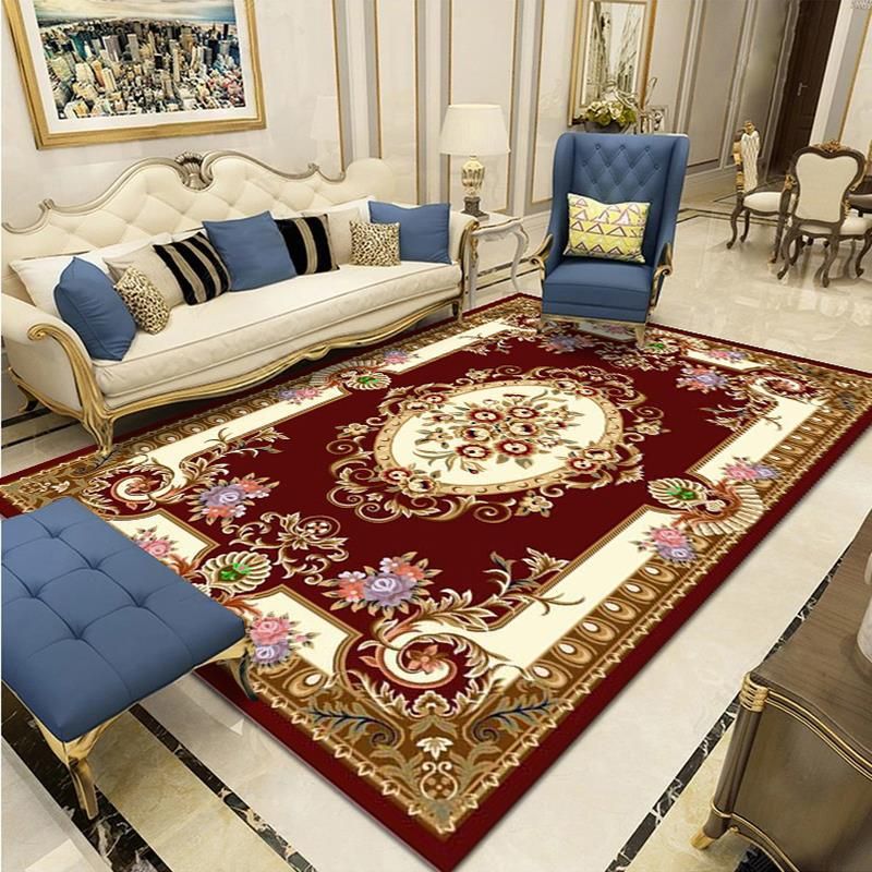 Classical European Rug Funky Medallion Print Carpet Polyester Stain Resistant Rug for Home Decor