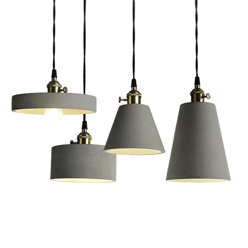Contemporary Style Creative Cement Hanging Light Geometric Modeling 1-Light Pendant Lamp for Bedroom