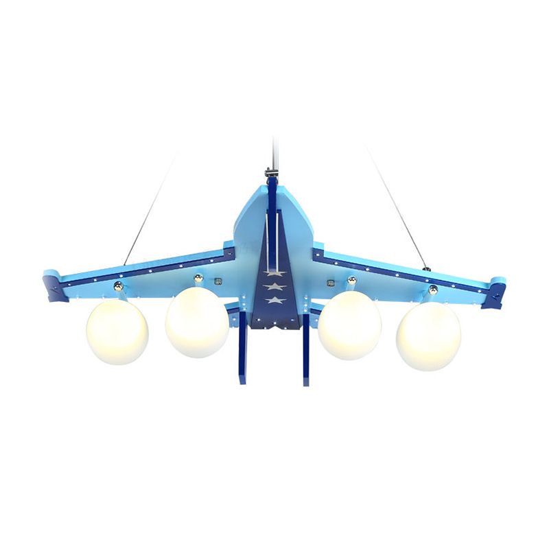 Aircroi de combat de la maternelle Bois de lustre 4 lumières