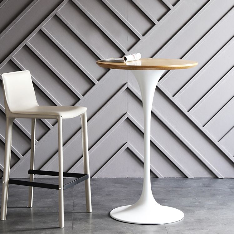 Industrial Metal Bar Table Round Top 41.3"H Pedestal Bistro Table for Cafe and Breakroom