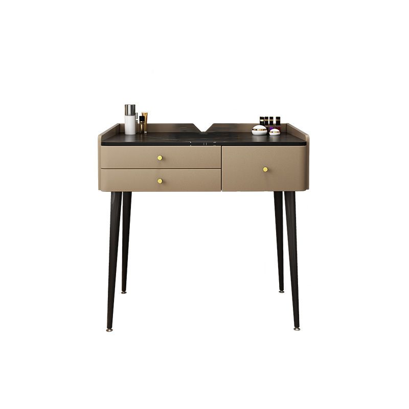 17.32" Wide Vanity Table with 3 Storage Drawers Stone Makeup Table