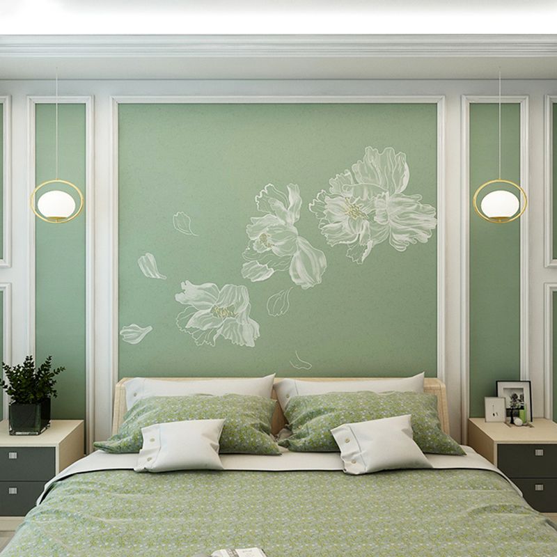 Stain-Resistant Flower Wall Covering Classic Mural Wallpaper for Living Room