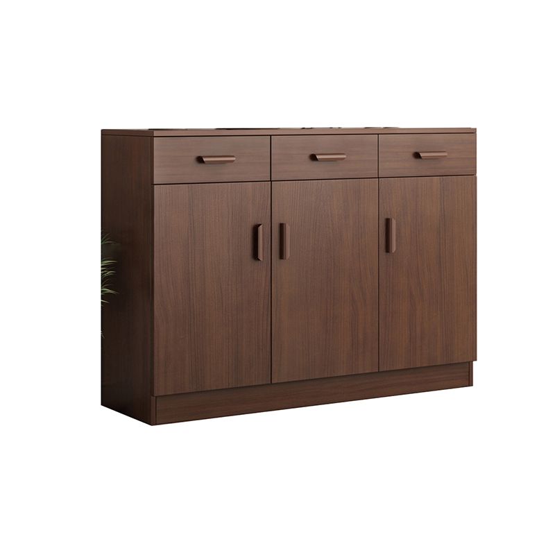Mid-Century Modern Side Cabinet Brown Accent Cabinet With Doors