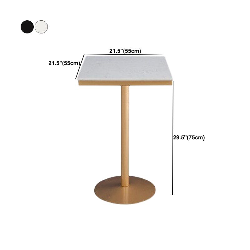 Glam Style Bar Table Faux Marble Bar Dining Table with Pedestal Base