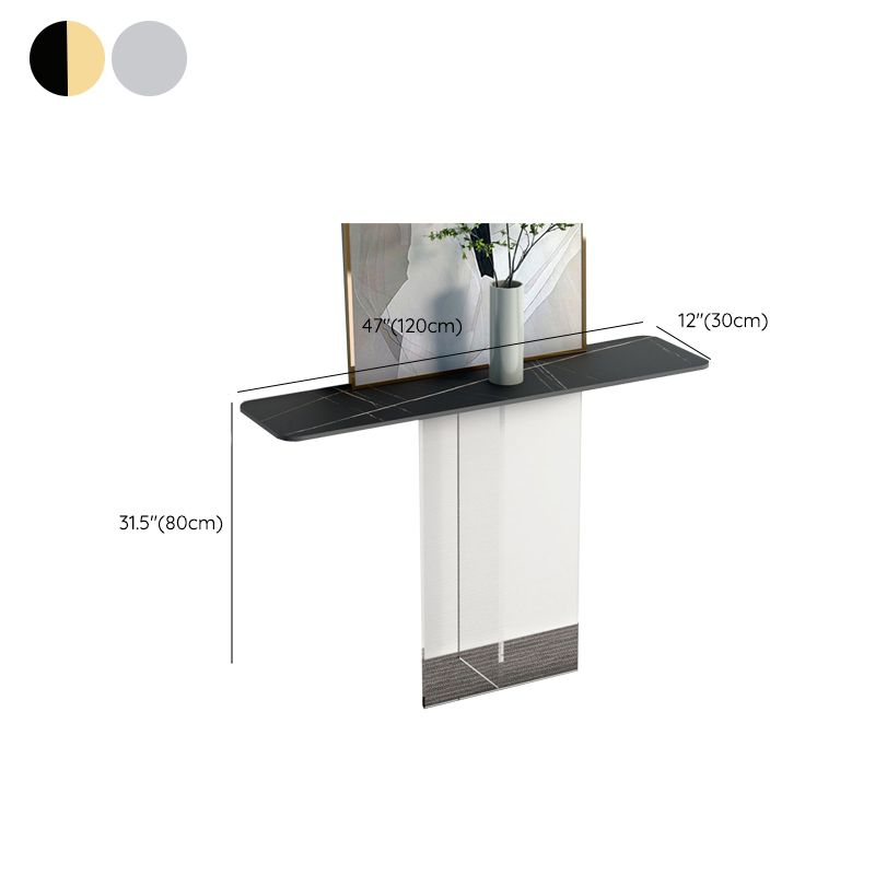 Rectangle Shape Contemporary Console Table Gold/Black Stone Console Sofa Table