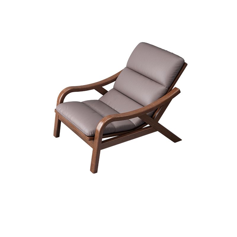 Sloped Arms Lounge Accent Chair with Solid Wood Frame and Arms Included