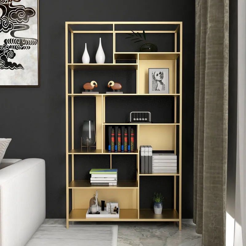 Open Etagere Bookcase Modern Style Shelf Bookcase with Metal Material