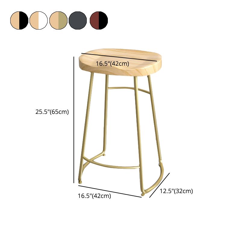 Modern Style Bar-stool with Footrest Iron Sled Legs for Kitchen Bar