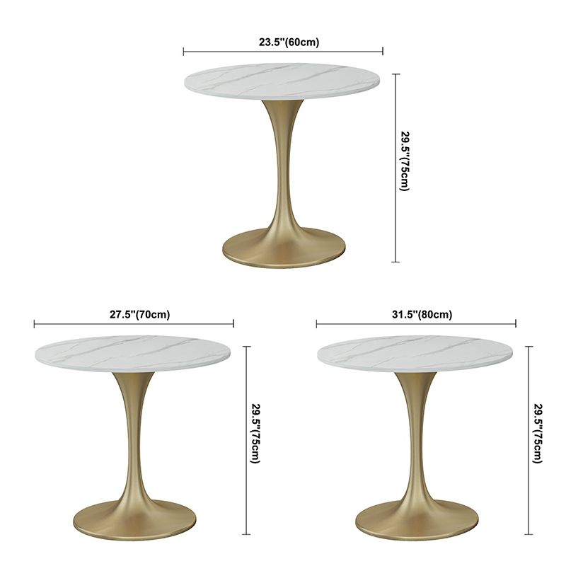 Traditional Luxury Round Dining Site Table Stone Home Furniture with Tulip Base