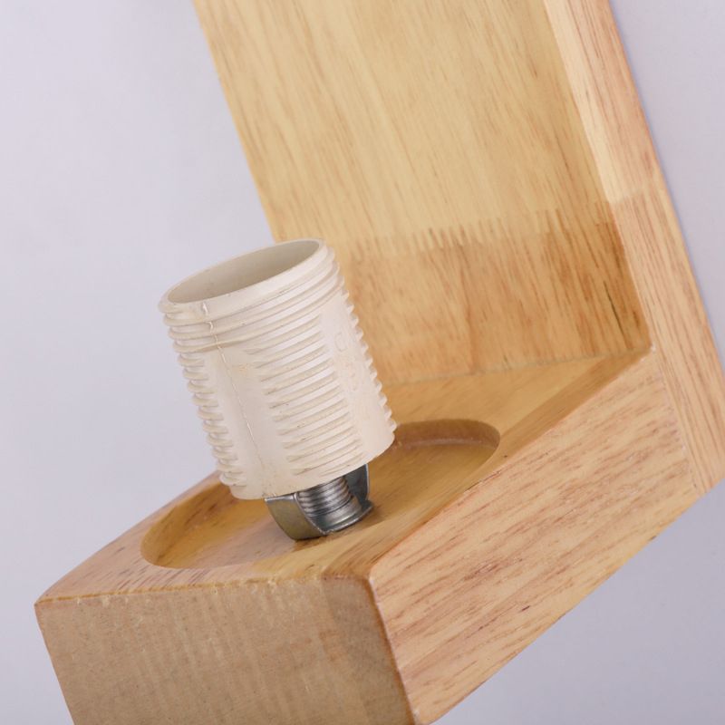 Luz de pared de color de registro de vidrio en la lámpara de pared rectangular de madera de estilo conciso moderno para espacios interiores