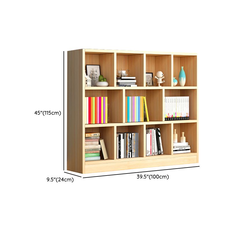 Contemporary Solid Wood Cubby Storage Bookcase Freestanding Bookcase